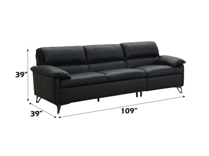 Eilene - Top Grain Leather Sofa - Black