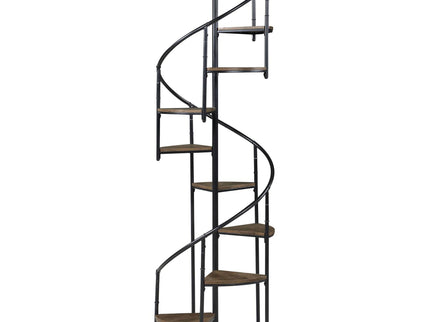 8 Shelf Staircase Bookcase Industrial Storage And Scratch Resistant Shelves - Brown
