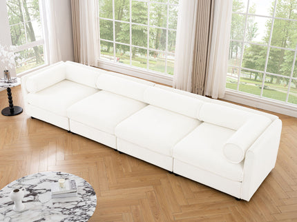 Stylish Sofa With Storage Seat And Cylindrical Backrest