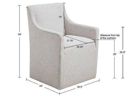 Traditional Skirted Dining Arm Chair
