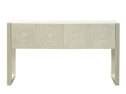 Geometric Carved Console Table With 3 Soft Close Drawers