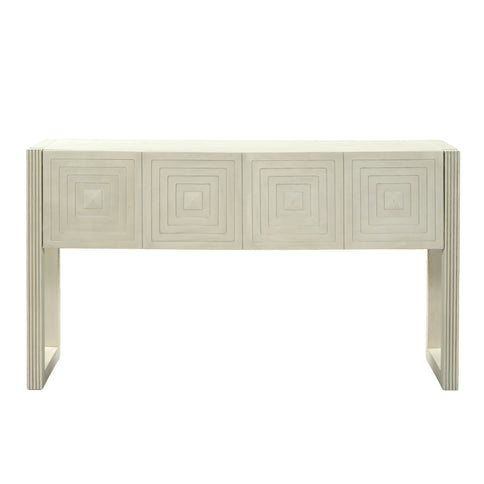 Geometric Carved Console Table With 3 Soft Close Drawers