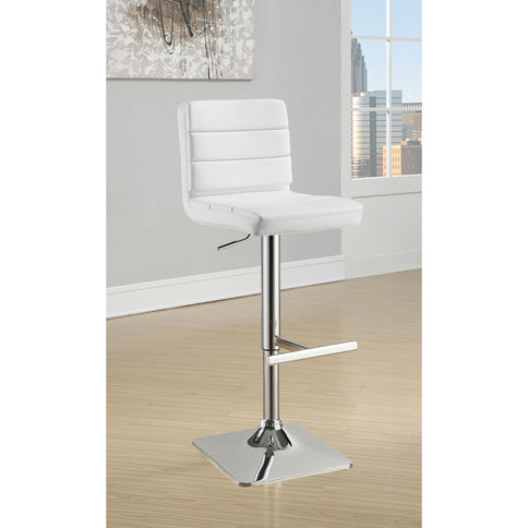 Fresco - Upholstered Adjustable Bar Stool (Set of 2) - White