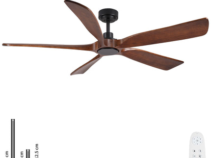 Ceiling Fan With Light And Remote Control, Noiseless, 6 Speeds Reversible, Quiet DC - Matte Black