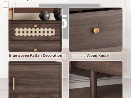 TV Stand With Drawers, Accent Entertainment Center For Living Room - Dark Brown
