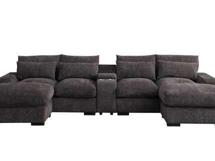 Nyeisha - Piece Upholstered Sofa & Chaise - Coffee