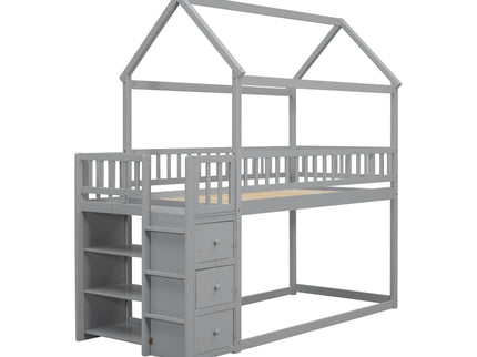 Bunk Bed With Shelves And Drawers, Storage Focused Design