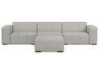 Gray / 3 Seater Sectional Sofa With Ottoman