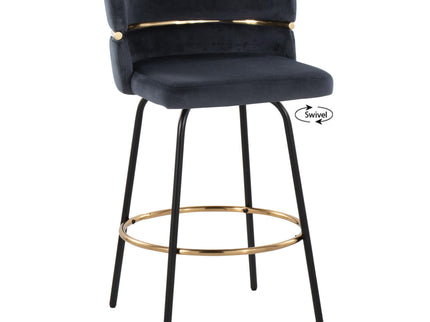 Cinch - Contemporary Fixed Height Counter Stool With Swivel & Round Footrest (Set of 2)