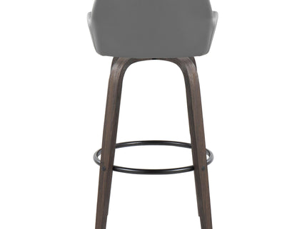 Daniella - Contemporary Fixed Height, Barstool With Swivel With Round Footrest (Set of 2)