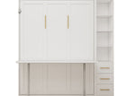 White / Queen / 1 Cabinet & Integrated Desk