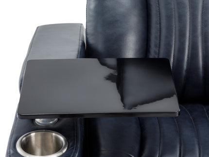 270° Power Swivel Recliner Home Theater Chair With Hidden Arm Storage, LED Light, Cup Holder, And Tray Table
