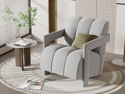 Modern Minimalist Leisure Armchair With L Shaped Armrests