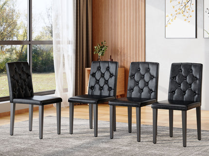 Dining Chairs With Ergonomic Buckle Backrest For Family Dining Rooms