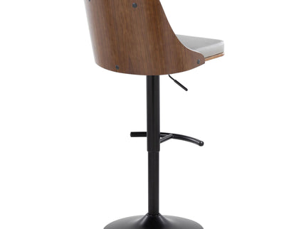 Gianna - Mid Century Modern Adjustable Barstool, Swivel With Rounded T Footrest (Set of 2)