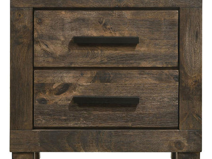 2 Drawer Nightstand - Brown Wood
