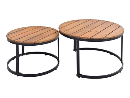 Modern Outdoor Sectional Sofa Set With Nesting Coffee Tables