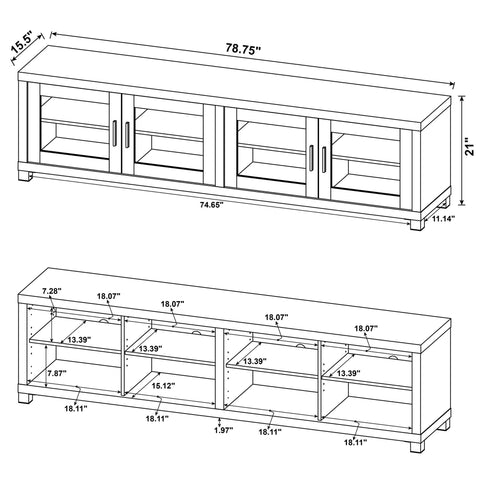 Heron - 4 Door TV Stand With Adjustable Shelving