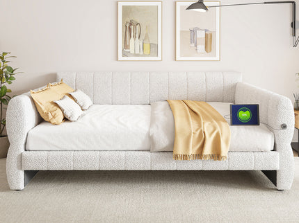 Upholstered Platform Bed With USB Charging