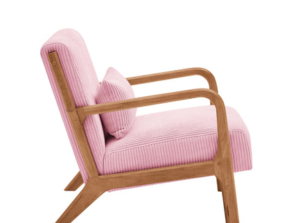 Upholstered Armchair With Back Support Pillow