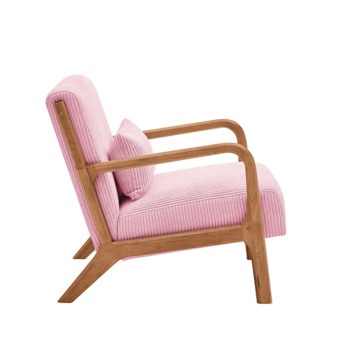 Upholstered Armchair With Back Support Pillow