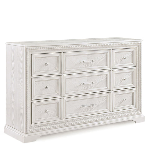 6 Drawer Storage Dresser Antique Wooden Bedroom Furniture - Antique White