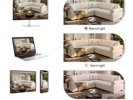 L-Shaped Sofa Couch With Pull-Out Bed
