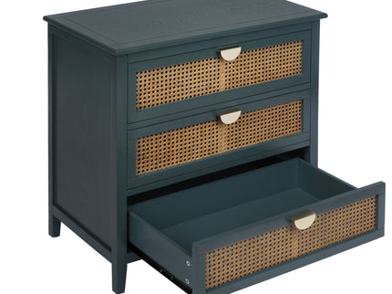3 Drawer Cabinet, Natural Rattan, American Furniture