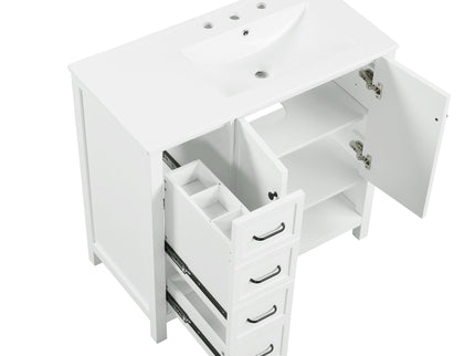 Bathroom Vanity With Sink Top, Bathroom Vanity Cabinet With 2 Doors And 2 Drawers, Open Shelf