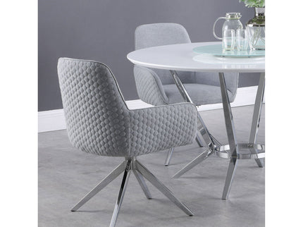 Flare - Arm Side Dining Chair With Tufting - Gray