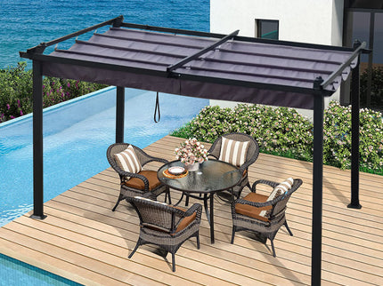 Replacement Canopy Top Cover Fabric For Outdoor Patio Retractable Pergola Sun-Shelter Canopy