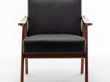 Mid Century Modern Accent Chair With Solid Wood Frame And Extra Thick Backrest