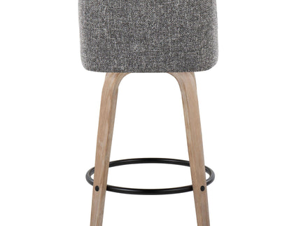 Toriano - Contemporary Fixed-Height Counter Stool & Swivel With Round Footrest (Set of 2)