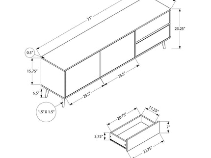 TV Stand Console With Storage Drawers And Cabinets - Walnut