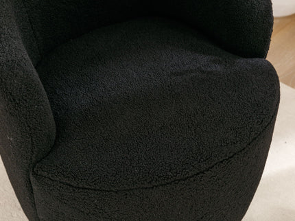 Teddy Fabric Swivel Accent Armchair Barrel Chair With Powder Coating Metal Ring