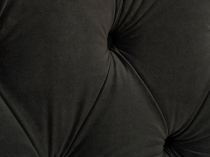 David - King Tufted Wingback Bed - Dark Charcoal Gray