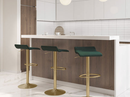 Ale - Contemporary Adjustable Height Barstool With Swivel With Oval Footrest (Set of 2)