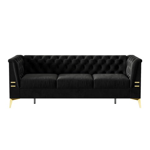 Luxurious Sofa With Legs, Modern Chesterfield Design, Tufted Upholstery, 3 Seat Couch For Living Room And Office