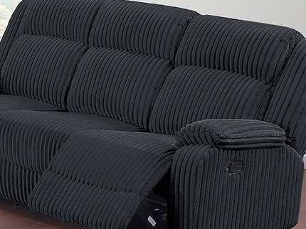 Motion Reclining Sofa With Seat And Adjustable Footrests For Living Room - Black