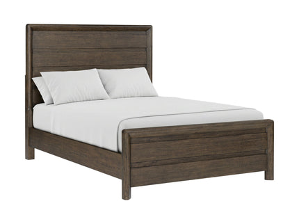 Panel Bed Frame With Unique Headboard And Included Slats