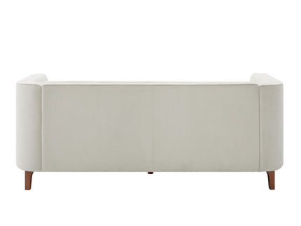 Modern 3 Seater Sofa, Upholstered Couch With Curved Armrests
