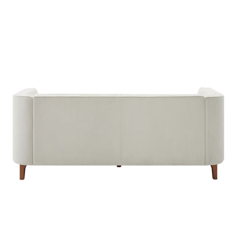 Modern 3 Seater Sofa, Upholstered Couch With Curved Armrests