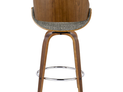 Fabrizzi - Mid Century Modern Fixed Height Counter Stool With Swivel With Round Footrest (Set of 2)