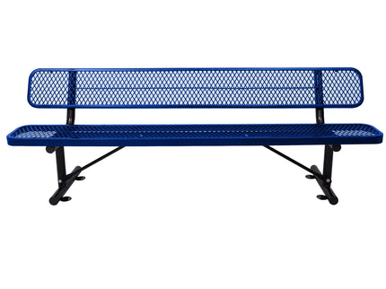 6' Outdoor Steel Bench With Backrest