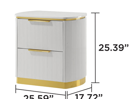 Giovanni - 2 Drawer Nightstand - White