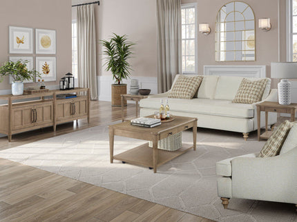 Loveseat Reversable Cushion With 2 Pillows - Off White