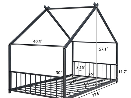 Metal House Bed