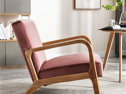 Classic Mid-Century Modern Accent Chairs, Open Framed Armchair With Cushioning