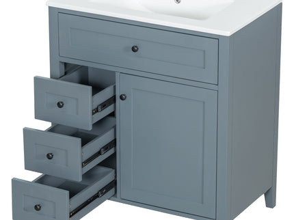 Modern Bathroom Vanity With Sink, 3 Drawers And Adjustable Shelf