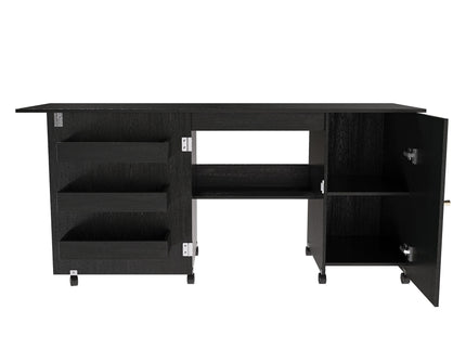 Foldable Sewing Table With Locking Casters